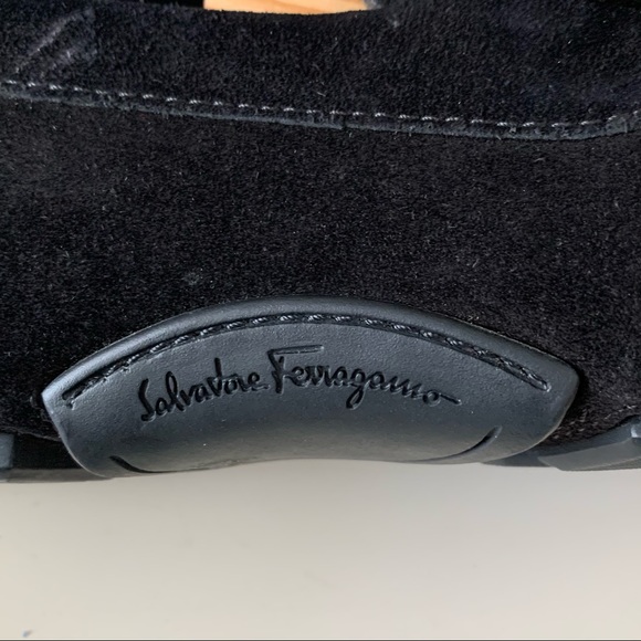 🚫SOLD•E🅱️🅰️Y🚫 Salvatore Ferragamo Black Suede Loafers - Picture 6 of 10